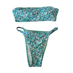 XS Aeropostale Bikini Blue Floral